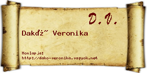 Dakó Veronika névjegykártya